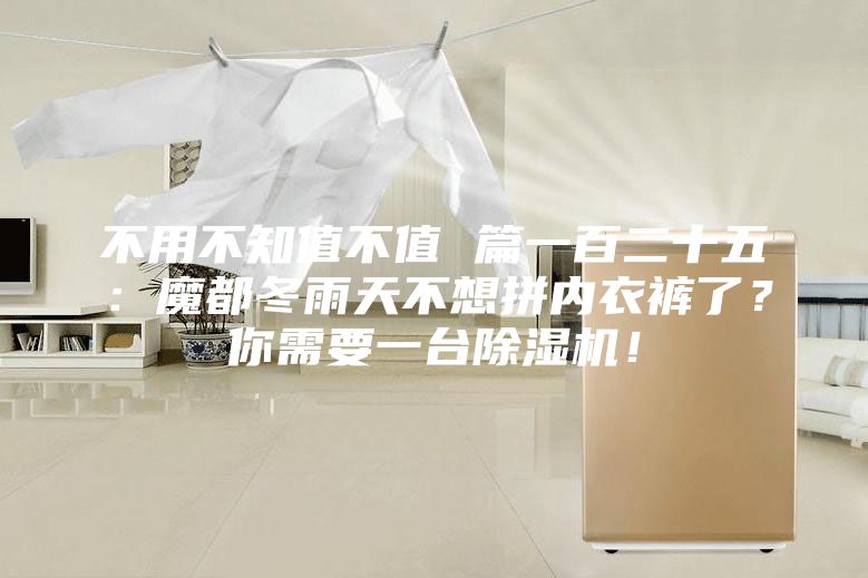 不用不知值不值 篇一百二十五：魔都冬雨天不想拼內衣褲了？你需要一臺除濕機！